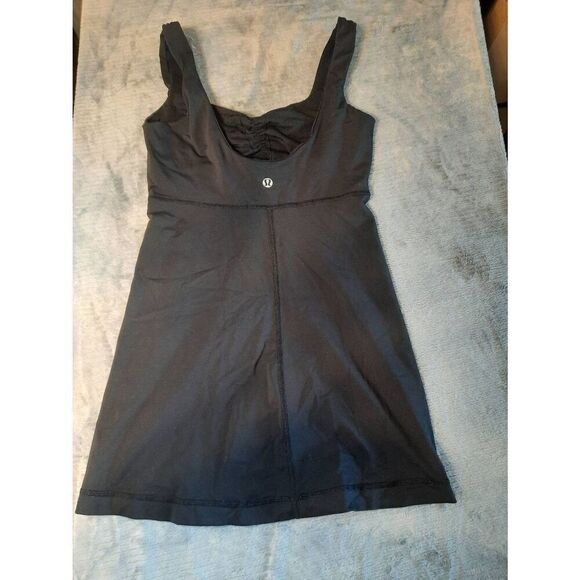 Lululemon Aria Tank Top Ruched Scoop Back Black Size 6 - Picture 2 of 3